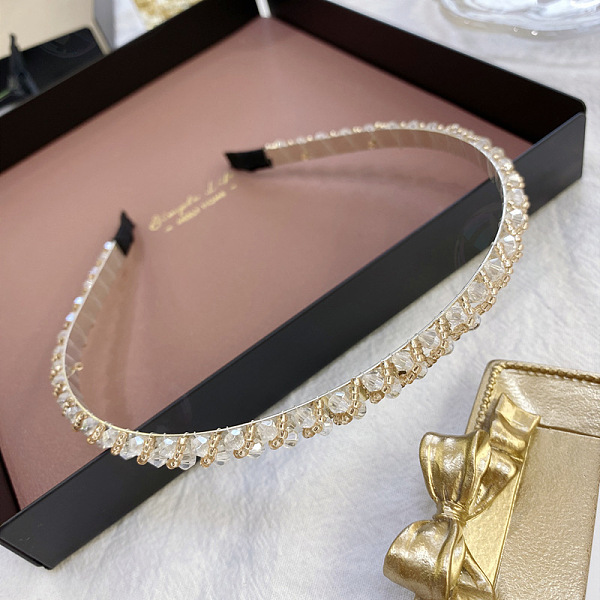 

PandaHall Hair Accessories, with Rhinestone, Hair Bands, White, 150x130x8mm Rhinestone White