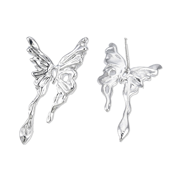

PandaHall Brass Stud Earring Findings, for Half Drilled Beads, Cadmium Free & Nickel Free & Lead Free, Butterfly, Real Platinum Plated...