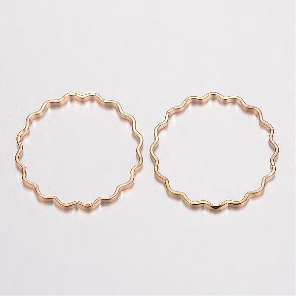 

PandaHall Brass Linking Wavy Rings, Mixed Color, 25x1mm Brass Ring