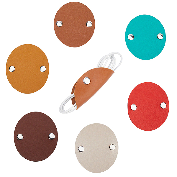 

PandaHall Gorgecraft 6Pcs 6 Style Earphone Leather Cable Winder, Data Cables Storage Bands, Snap Button Cable Wire Holder, for Work and..., Multicolor