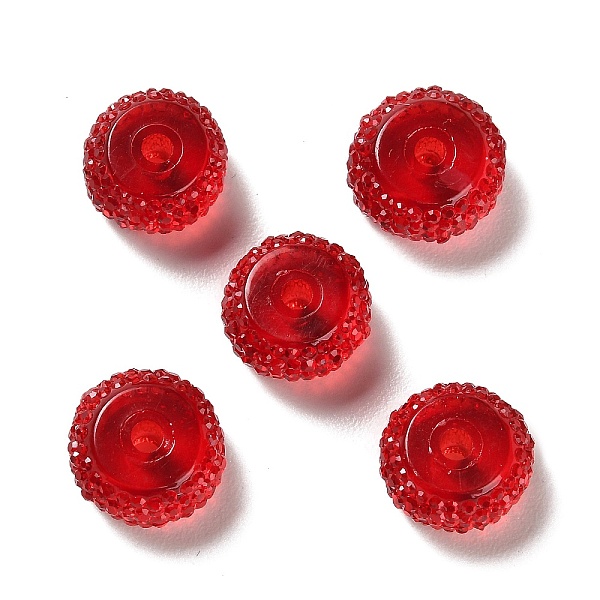 

PandaHall Transparent Resin Beads, Textured Rondelle, Red, 12x7mm, Hole: 2.5mm Resin Rondelle Red
