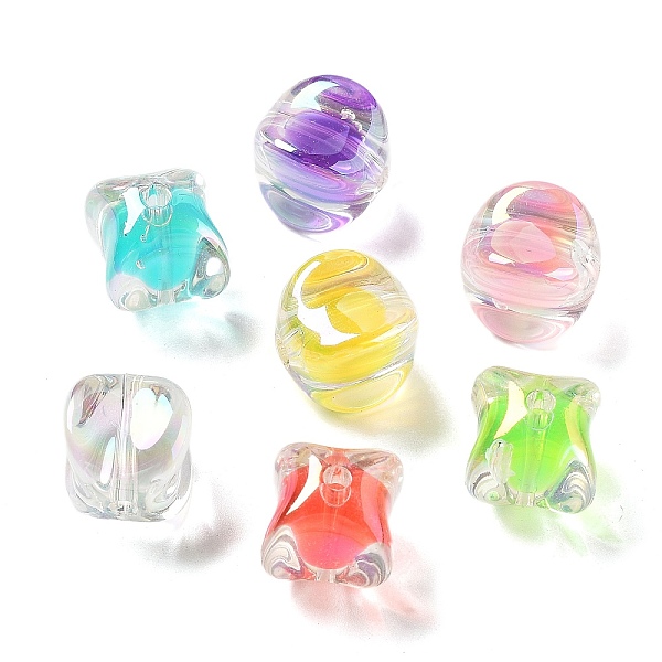 

PandaHall UV Plating Iridescent Transparent Acrylic Beads, Candy, Mixed Color, 19x18.5x15.5mm, Hole: 2.5mm Acrylic Candy Multicolor
