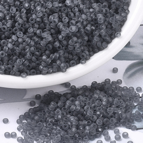 

PandaHall MIYUKI Round Rocailles Beads, Japanese Seed Beads, 11/0, (RR152F) Matte Transparent Gray, 11/0, 2x1.3mm, Hole: 0.8mm, about...