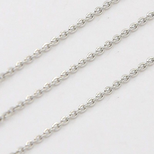 

PandaHall 304 Stainless Steel Cable Chains, Soldered, Flat Oval, Stainless Steel Color, 1.5x1.2mm 304 Stainless Steel