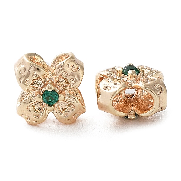 

PandaHall Brass Beads, with Glass, Flower, Real 18K Gold Plated, 6.5x6.5x5mm, Hole: 0.9mm Brass+Glass Flower Green