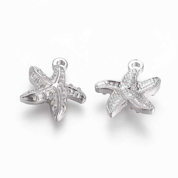 

PandaHall 304 Stainless Steel Pendants, Starfish/Sea Stars, Stainless Steel Color, 19.3x17~17.8x4~4.1mm, Hole: 1.8mm 304 Stainless Steel...