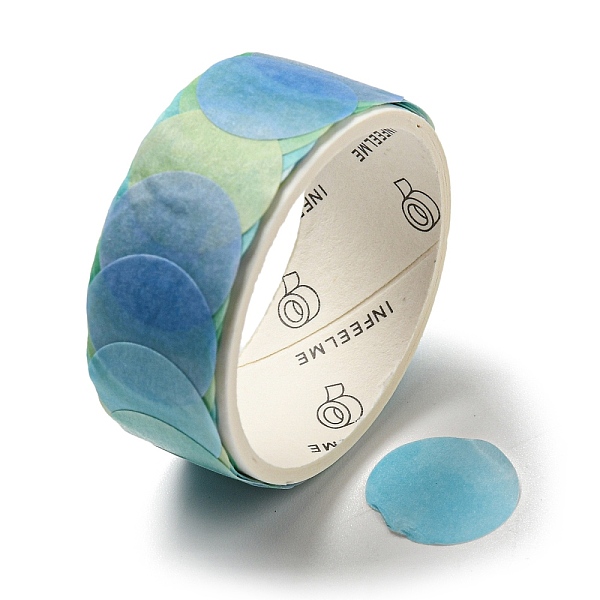 

PandaHall Round Adhesive Decorative Paper Tapes, Dots Stickers Roll, for Scrapbooking, Diary, Planner, Envelope & Notebooks, Light Sky Blue...