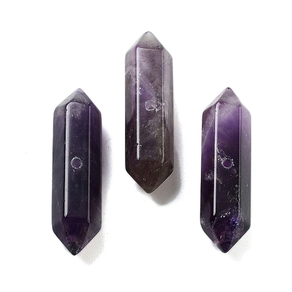 Natürliche Amethyst-Doppelspitzenperlen