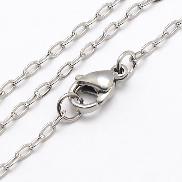 

PandaHall Trendy Unisex 304 Stainless Steel Cable Chain Necklaces, with Lobster Clasps, Stainless Steel Color, 17.7 inch(44.9cm) 304...