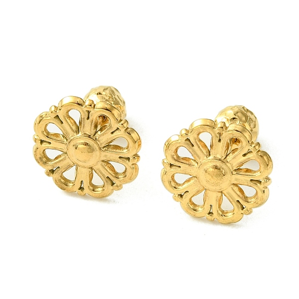 

PandaHall Ion Plating(IP) 304 Stainless Steel Ear Studs, Flower, Golden, 12.5mm 304 Stainless Steel Flower