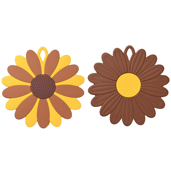 2Pcs 2 Style Flower Silicone Hot Pads