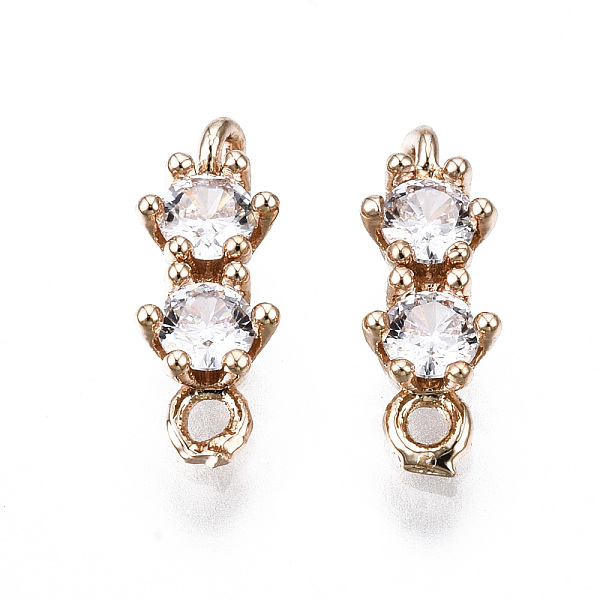 

PandaHall Brass Micro Pave Clear Cubic Zirconia Links Connectors, Long-Lasting Plated, Cadmium Free & Lead Free, Light Gold, 12x4x3mm, Hole...