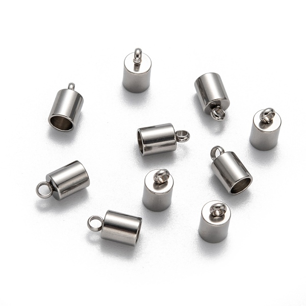 

PandaHall 304 Stainless Steel Cord Ends, Stainless Steel Color, 8.7x5mm, Hole: 1.7mm, 4mm Inner Diameter 304 Stainless Steel