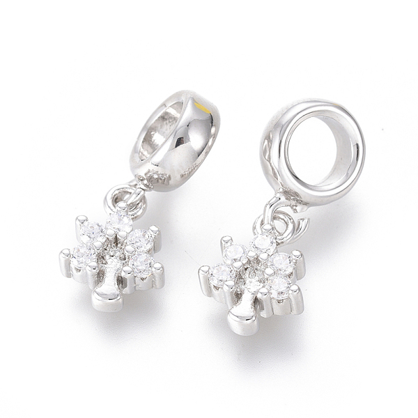 

PandaHall Brass Micro Pave Clear Cubic Zirconia European Dangle Charms, Large Hole Pendants, Tree, Platinum, 19mm, Hole: 4.5mm, Tree...