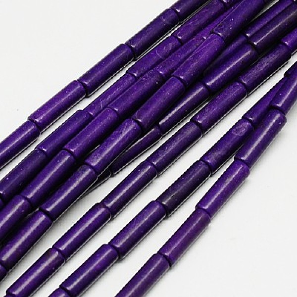 

PandaHall Synthetic Turquoise Beads Strands, Dyed, Column, Indigo, 13x4mm, Hole: 1mm, about 32pcs/strand, 16 inch Synthetic Turquoise Column..., Purple