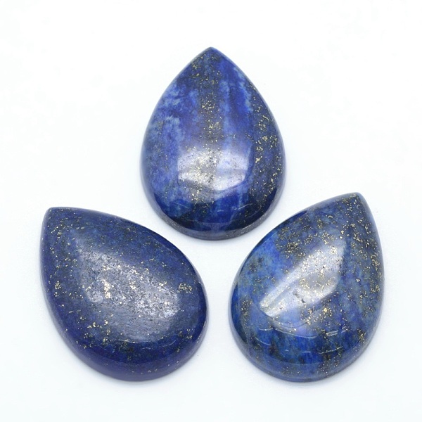 

PandaHall Natural Lapis Lazuli Cabochons, Dyed, Drop, 34~35x24~25x6.5~7mm Lapis Lazuli Teardrop