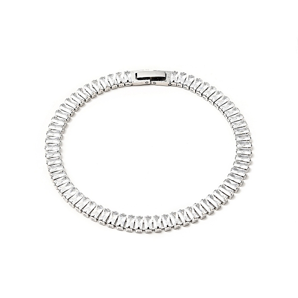 

PandaHall Clear Cubic Zirconia Tennis Bracelet, 304 Stainless Steel Chain Bracelet for Women, Stainless Steel Color, 8-5/8 inch(22cm) Cubic...