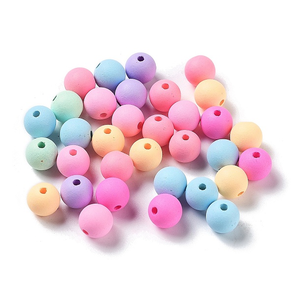 

PandaHall Opaque Acrylic Beads, Frosted, Round, Mixed Color, 8mm, Hole: 1.4mm, about 1750pcs/500g Acrylic Round Multicolor