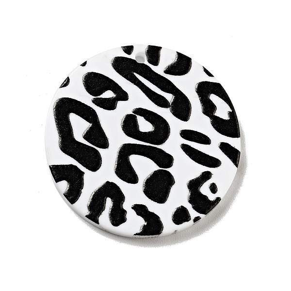 

PandaHall Printed Acrylic Pendants, Flat Round with Leopard Print Pattern, Black, 29.5x2mm, Hole: 1.5mm Acrylic Flat Round Black