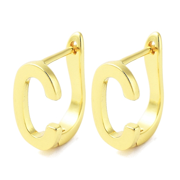 

PandaHall Brass Letter Stud Earrings for Women, Lead Free & Cadmium Free, Real 18K Gold Plated, Letter C, 15.5x7.5mm Brass Letter C