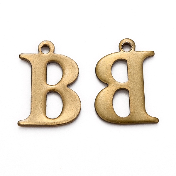

PandaHall 304 Stainless Steel Alphabet Charms, Antique Bronze, Letter.B, 12x8x1mm, Hole: 1mm 304 Stainless Steel Letter B
