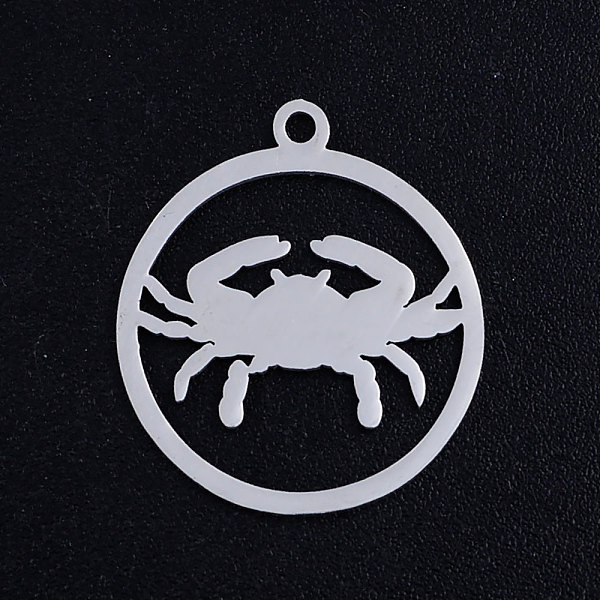 

PandaHall 201 Stainless Steel Pendants, Constellation, Stainless Steel Color, Cancer, 20.5x18x1mm, Hole: 1.5mm 201 Stainless Steel Cancer