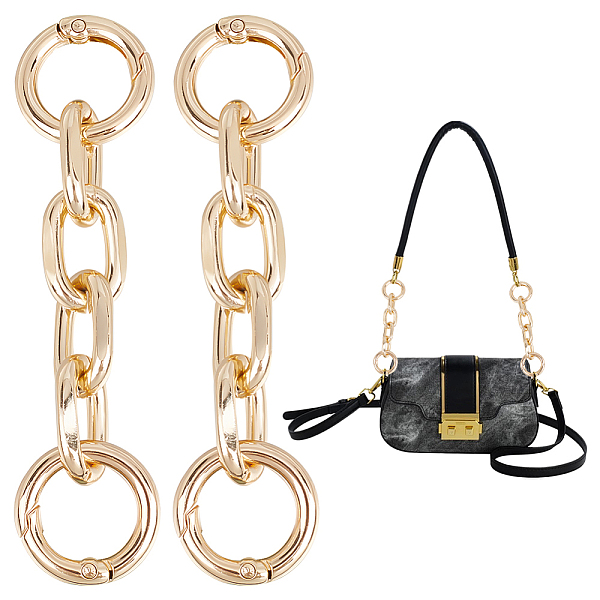 

PandaHall Aluminum Cross Chain Link Bag Strap Extender, with Spring Gate Rings, for Bag Strap Replacement Accessories, Light Gold...
