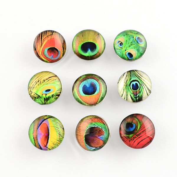 Brass Glass Cabochons Buttons