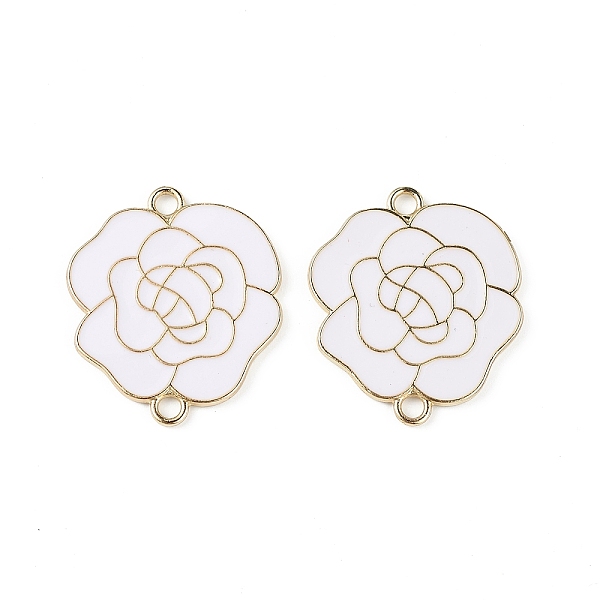 

PandaHall Spray Painted Alloy Connector Charms, Flower, White, 34x29.5x2mm, Hole: 3mm Alloy Flower White