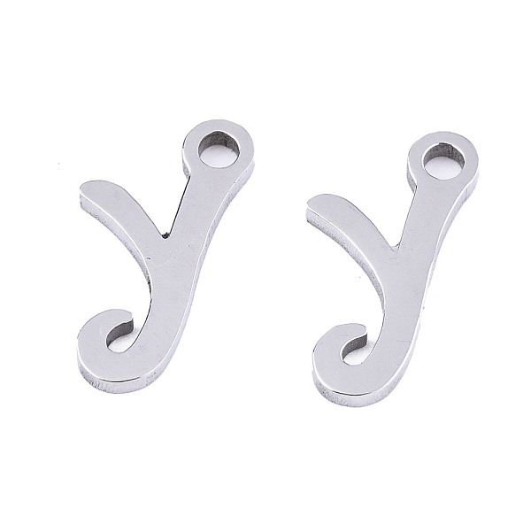 

PandaHall 201 Stainless Steel Charms, Laser Cut, Alphabet, Stainless Steel Color, Letter.Y, 12.5x6x1mm, Hole: 1.4mm Stainless Steel Letter Y
