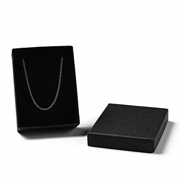 

PandaHall Texture Paper Necklace Gift Boxes, with Sponge Mat Inside, Rectangle, Black, 9.1x7x2.7cm, Inner Diameter: 6.5x8.6cm, Deep: 2.5cm...