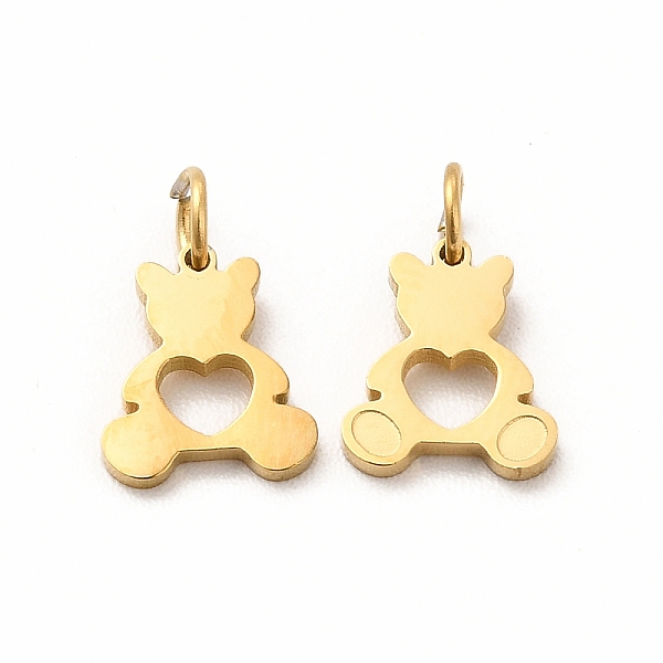 

PandaHall Ion Plating(IP) 304 Stainless Steel Pendants, with Jump Ring, Bear, Real 14K Gold Plated, 8x7x1mm, Hole: 2mm 304 Stainless Steel...