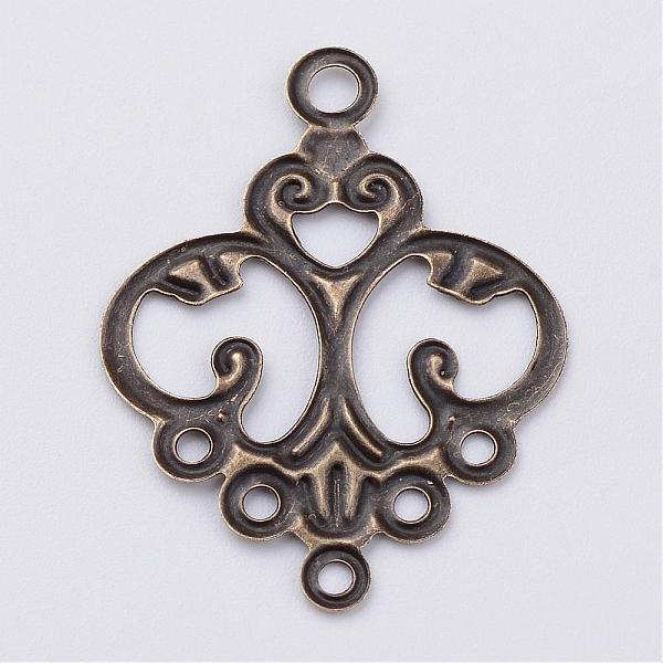 

PandaHall Iron Chandelier Component Links, Etched Metal Embellishments, Antique Bronze, 32x24x0.5mm, Hole: 2~2.5mm Iron Others