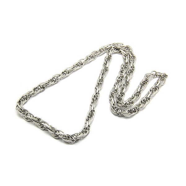 

PandaHall Fashionable 304 Stainless Steel Rope Chain Necklaces for Men, with Lobster Claw Clasps, Stainless Steel Color, 28 inch~30 inch...