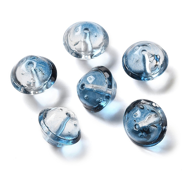 

PandaHall Transparent Glass Beads, Round, Marine Blue, 15.5x12mm, Hole: 1.8mm Glass Round