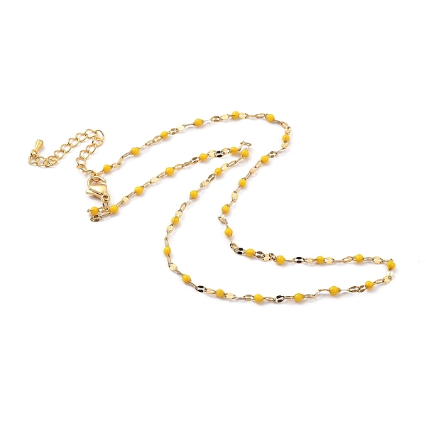 

PandaHall 304 Stainless Steel Link Chain Necklaces, with Enamel and Lobster Claw Clasps, Golden, Yellow, 15.75 inch(40cm) 304 Stainless...