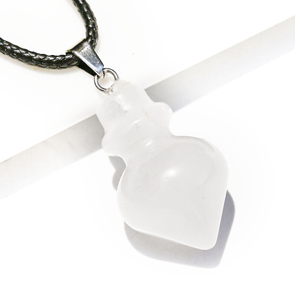 

PandaHall Natural Quartz Crystal Pendants Necklaces, Cone, 17.72 inch(45cm) Quartz Crystal Cone