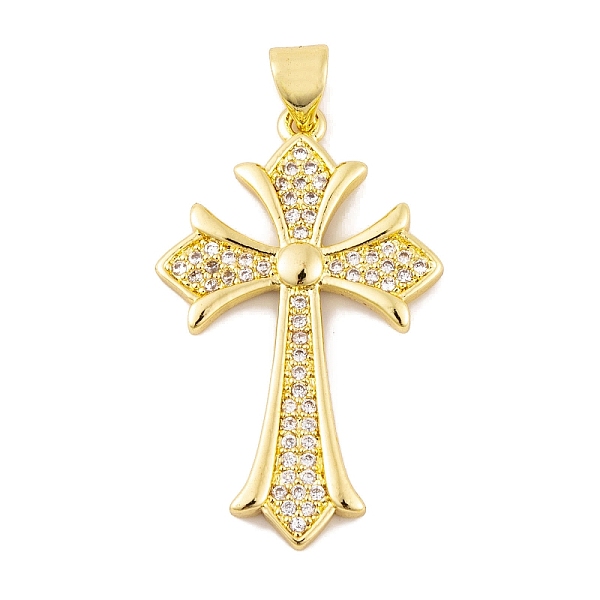 

PandaHall Rack Plating Brass Micro Pave Clear Cubic Zirconia Pendants, Long-Lasting Plated, Lead Free & Cadmium Free, Cross, Golden...