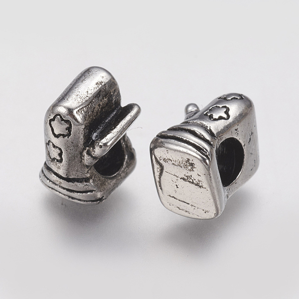 

PandaHall Ion Plating(IP) 304 Stainless Steel European Beads, Glove, Large Hole Beads, Antique Silver, 12x8x9.5mm, Hole: 4.5mm 304 Stainless...