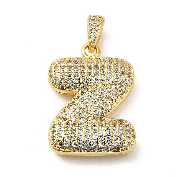 

PandaHall Brass Micro Pave Cubic Zirconia Pendants, Cadmium Free & Lead Free, Long-Lasting Plated, Real 18K Gold Plated, Letter Z..., Clear