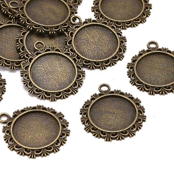 

PandaHall Vintage Flat Round Alloy Pendant Cabochon Settings, Cadmium Free & Nickel Free & Lead Free, Antique Bronze, Tray: 20mm, 34x30x2mm...