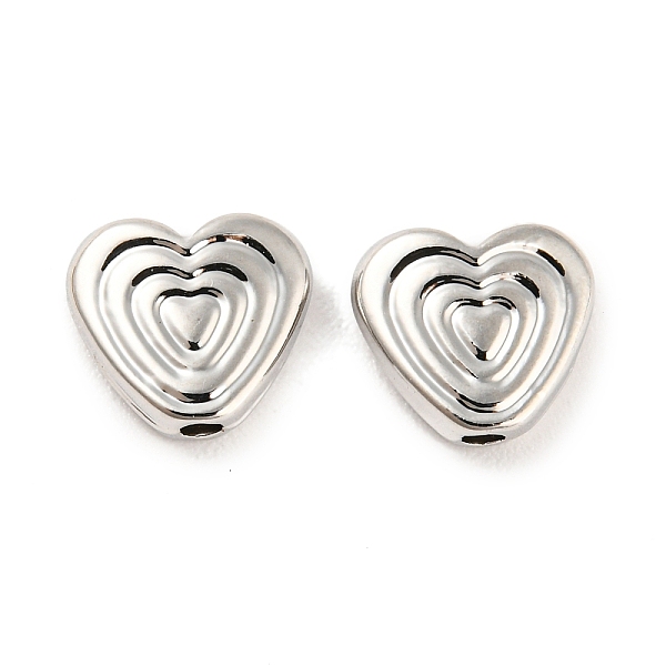 

PandaHall Rack Plating Alloy Beads, Cadmium Free & Nickel Free & Lead Free, Heart, Platinum, 9x9.5x3mm, Hole: 1.4mm Alloy Heart