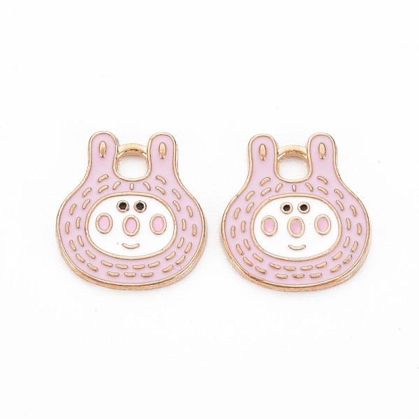 

PandaHall Alloy Enamel Pendants, Cadmium Free & Nickel Free & Lead Free, Light Gold, Rabbit, Pink, 18x16.5x1.5mm, Hole: 3mm Alloy+Enamel...