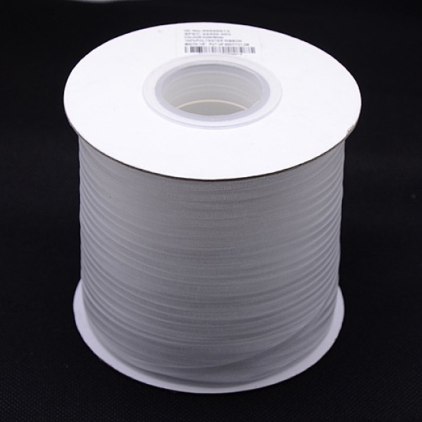 

PandaHall Polyester Organza Ribbon, White, 1/8 inch(3mm), 800yards/roll(731.52m/roll) Polyester None White