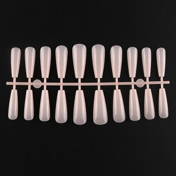 PandaHall Solid Color Plastic Seamless Toe False Nail, Practice Manicure Nail Art Tool, Navajo White, 26~32x6~13mm, 20pcs/set. Plastic None