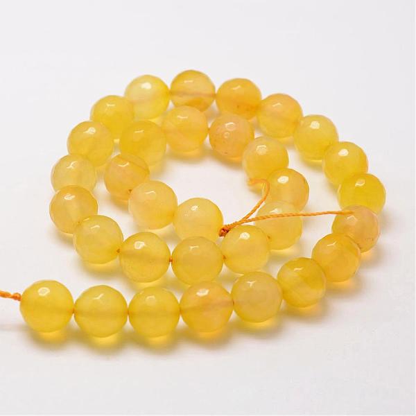 

PandaHall Natural Agate Bead Strands, Dyed, Faceted, Round, Yellow, 12mm, Hole: 1.5mm, about 30~32pcs/strand, 14 inch Natural Agate Round...