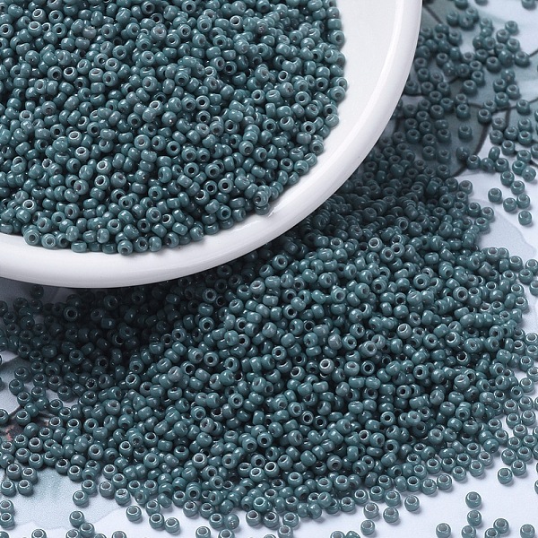 

PandaHall MIYUKI Round Rocailles Beads, Japanese Seed Beads, 11/0, (RR4481) Duracoat Dyed Opaque Eucalyptus, 11/0, 2x1.3mm, Hole: 0.8mm..., Green