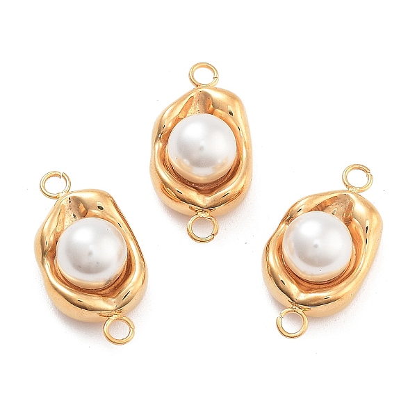 

PandaHall 304 Stainless Steel Pave ABS Pearl Connector Charms, Half Round Links, Golden, 16.5x8.5x7mm, Hole: 1.6mm 304 Stainless Steel Half...