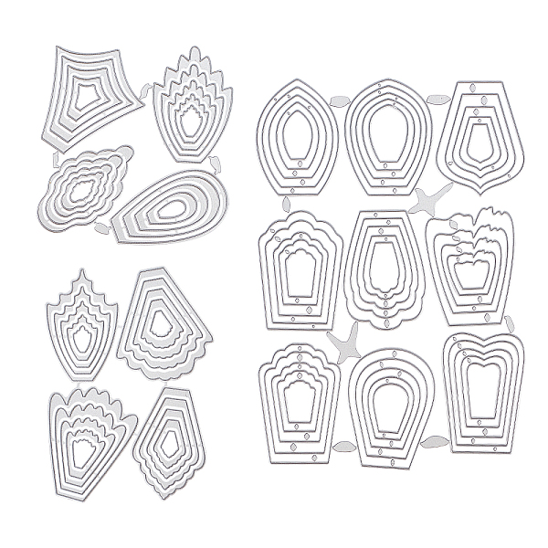 

PandaHall Frame Carbon Steel Cutting Dies Stencils, for DIY Scrapbooking/Photo Album, Decorative Embossing DIY Paper Card, Irregular 3D..., Silver