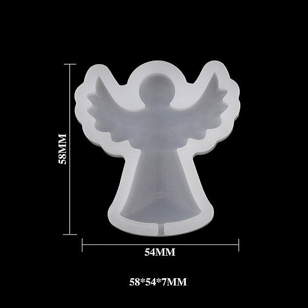 

PandaHall Easter Themed Food Grade Fondant Silhouette Statue Silicone Molds, For DIY Cake Decoration, Chocolate, Candy, White, Angel Pattern...
